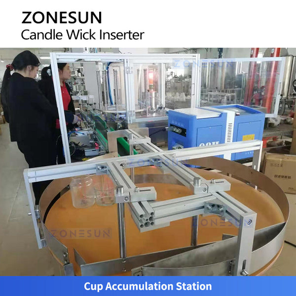 ZONESUN ZS-ACW2 Automatic Candle Wick Sustainer Inserting Machine Candle Wick Clipping Tab Pressing Equipment