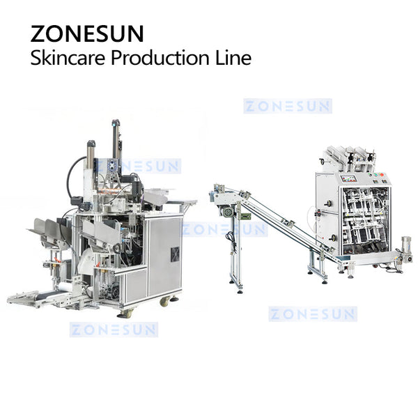 ZONESUN ZS-MS3TPF Mask Sheet Folding and Bagging Machine Turnkey Sachet Filling Sealing Solution