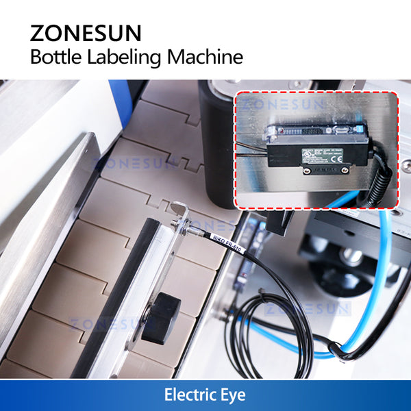 ZONESUN ZS-TB260R Automatic Round Bottle Labeling Machine Single Double Side Labeler Sticker Label Applicator