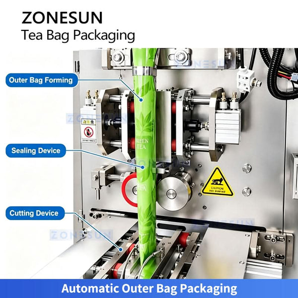 ZONESUN ZS-FS90 Automatic Inner and Outer Tea Bag Packaging Machine Teabag Line