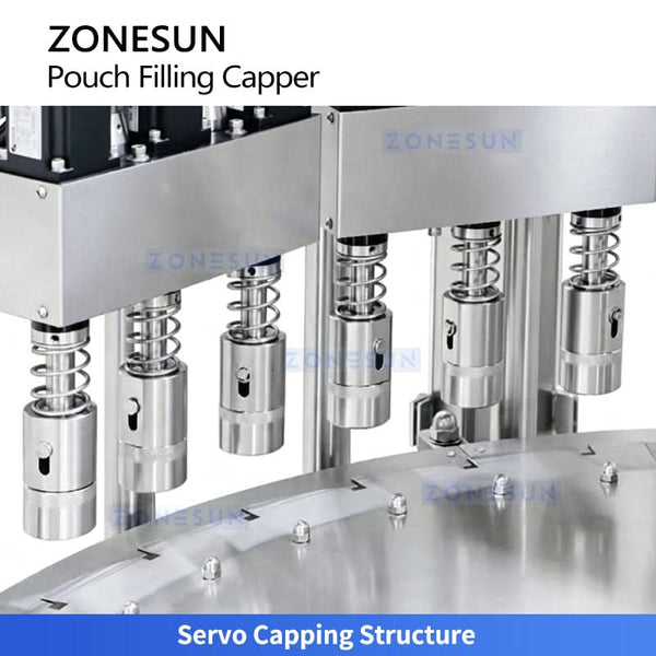 ZONESUN ZS-AFC12M Rotary Spouted Pouch Filling and Capping Machine Piston Filling