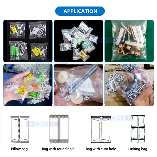 ZONESUN ZS-JSBZ2 Screw Hardware Accessories Pouch Packing Machine Filling Sealing Equipment