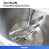ZONESUN ZS-FS220UB High Speed Liquid Form Fill Seal Machine with Conveyor Belt for Juice Sauce Sachet Pouch