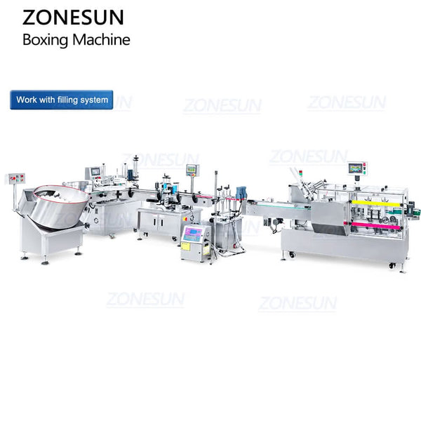 ZONESUN ZS-MSZH50N Automatic Cartoning Machine with Leaflet Insertion Box Packing Line for Medicine Cosmetics Electronics