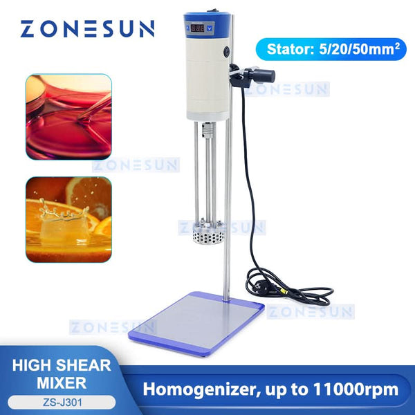 ZONESUN ZS-J300 High-Shear Emulsifying Mixer for Cosmetic & Chemical Blending