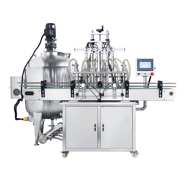 ZONESUN ZS-YT6T-6V Automatic 6-Head Piston Pump Filling Machine with Heated Stirring Hopper