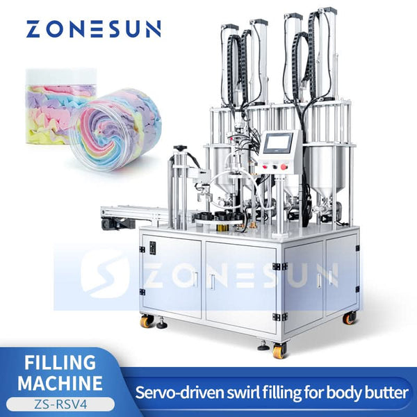 ZONESUN ZS-RSV4 Automatic Servo Rotary Lobe Pump Filling Machine Multi-Channel Paste Filler for Cosmetics