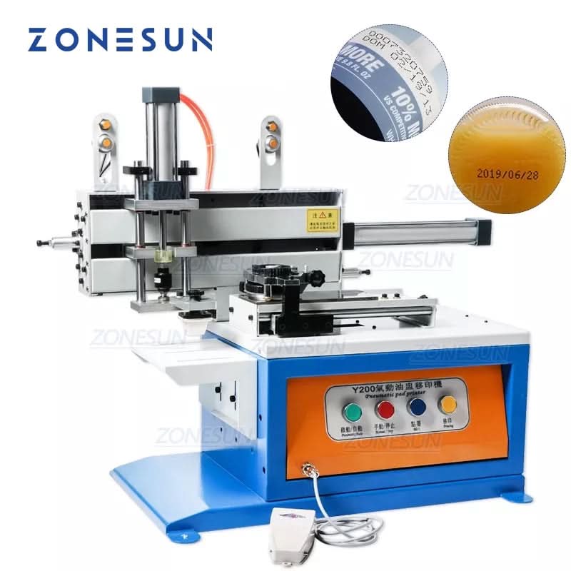 ZONESUN Y200 Pneumatic Flat & Curved Surface Pad Printing Machine