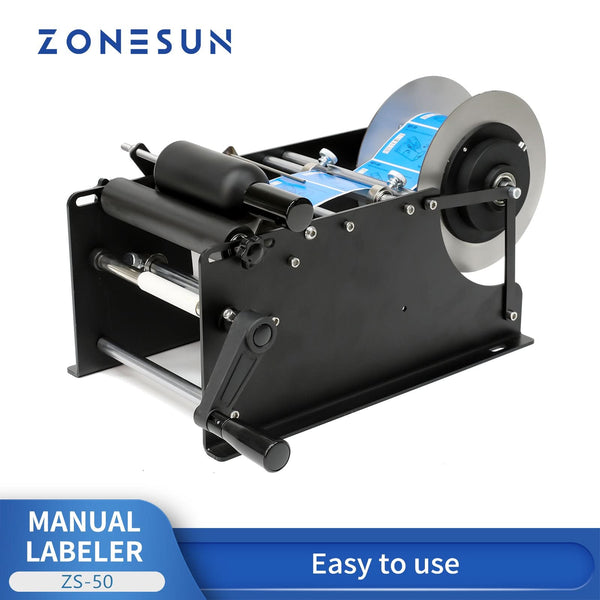 ZONESUN Manual Round Bottle Labeling Machine ZS-50