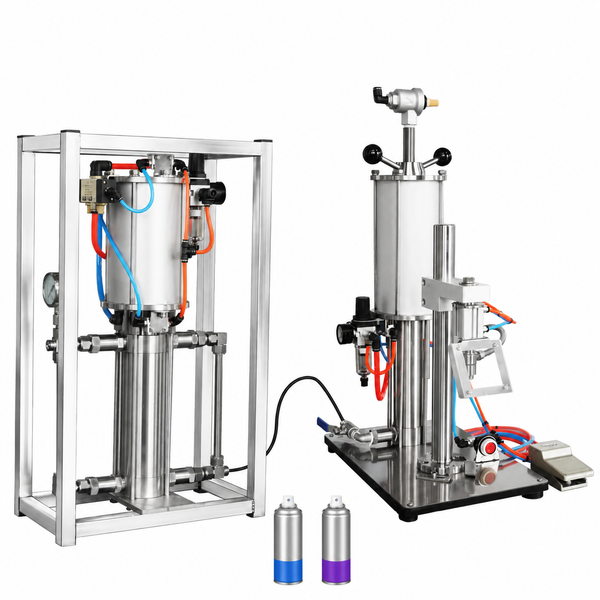 ZONESUN ZS-CQ2-booster packaging equipment with aerosol can application samples on white background