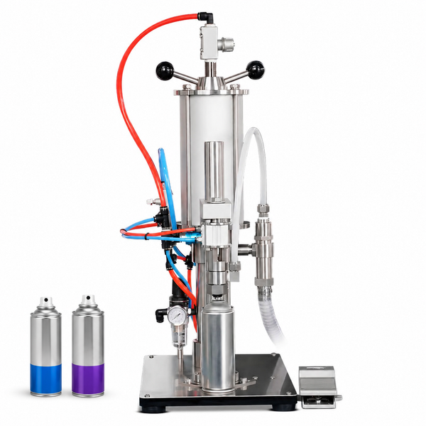 ZONESUN ZS-CQ3 packaging equipment with aerosol can application samples on white background