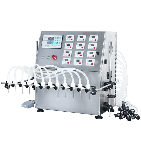 ZONESUN ZS-DPYT12P 12-Nozzle Semi-Auto Liquid Filling Machine for Juice