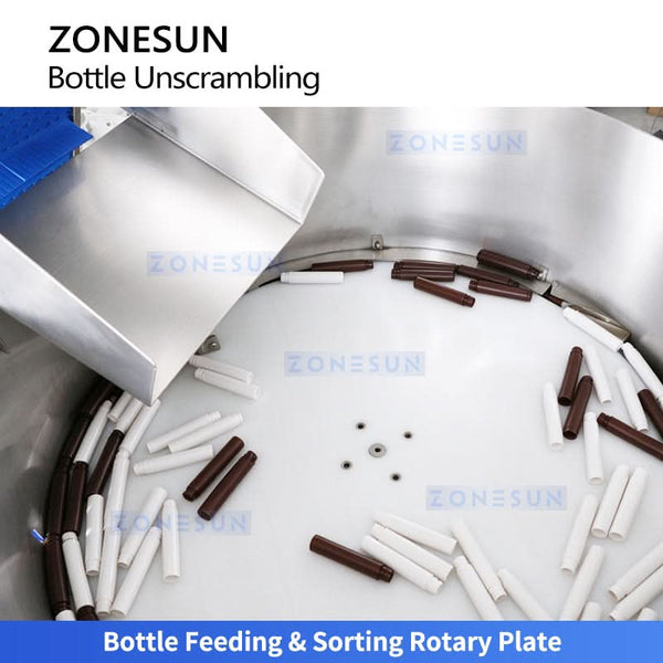 Rotary bottle feeding and sorting plate