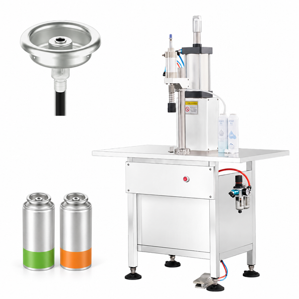 ZONESUN ZS-QW500-female packaging equipment with aerosol can application samples on white background