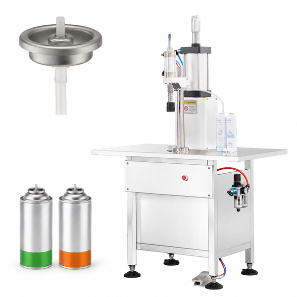 ZONESUN ZS-QW500-male packaging equipment with aerosol can application samples on white background