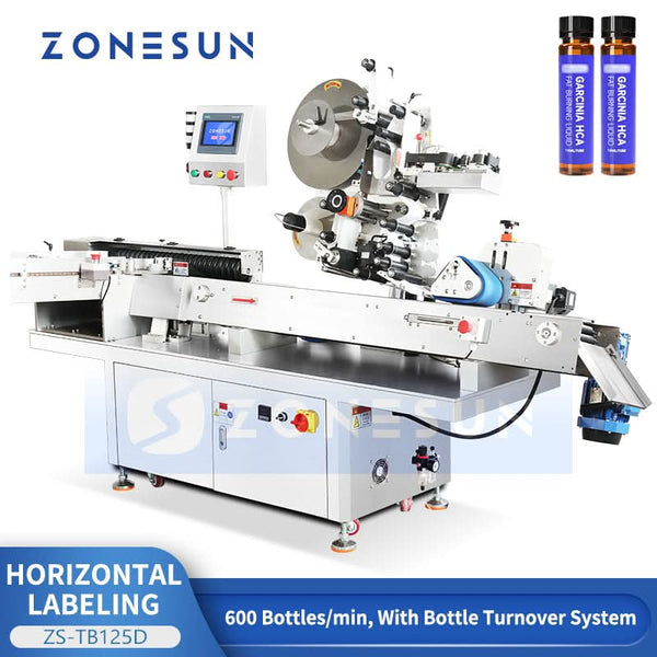 ZONESUN ZS-TB125D horizontal bottle labeling machine