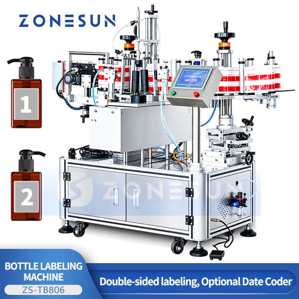 ZONESUN ZS-TB806 semi-automatic double-side bottle labeling machine