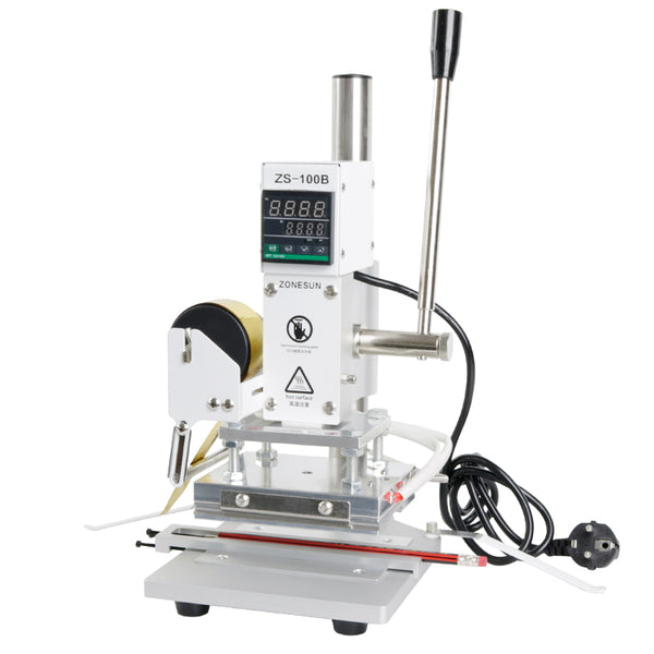 ZONESUN ZS-100B Manual Hot Foil Stamping Machine for Pencils Leather Paper Wood Embossing