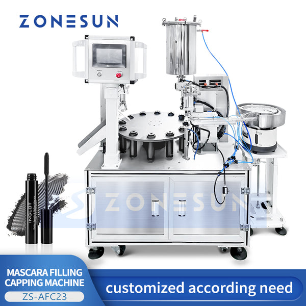 ZONESUN ZS-AFC23 Automatic Mascara Filling and Capping Machine High-Precision Cosmetic Tube Packaging Solution