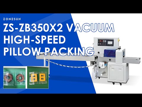 ZONESUN ZS-ZB350X2 Horizontal Flow Wrapper Automatic Pillow Vacuum Packaging Machine