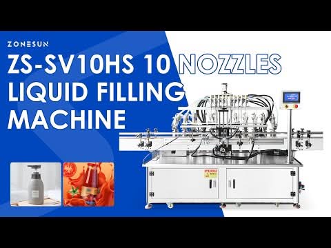 ZONESUN ZS-SV10HS Automatic 10-head Servo Piston Pump Jam Shower Gel Llotion Filling Machine