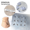ZONESUN  12PCS Leather Stamp Jewelry Metal Stamps Symbols Leather Stamping Tools  For Bracelet Necklace