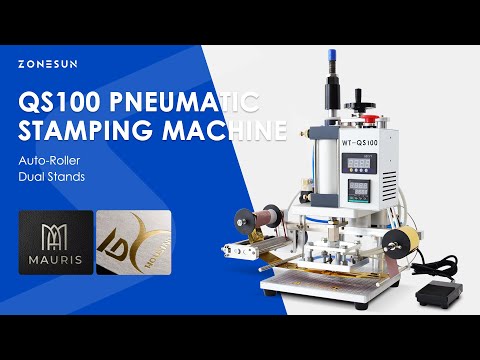 ZONESUN ZS-QS100 Pneumatic Hot Stamping Machine for Leather Paper Plastic Product