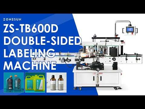 Zonesun ZS-TB600D Automatic F-Style Bottles Round & Square Bottle Labeling Machine.