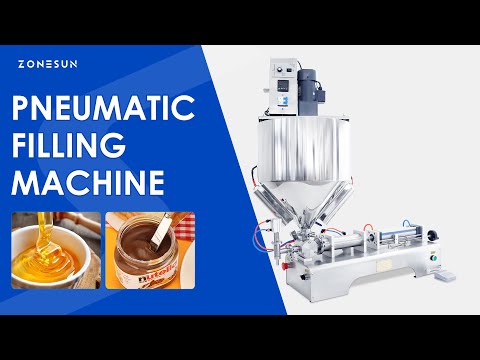 Zonesun ZS-GTJH2 Double Head Piston Pump Filling Machine with Heater Mixer.