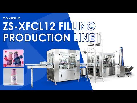Zonesun ZS-XFCL12 High Speed Glass Bottle Filling and Capping Botting Line Monoblock.