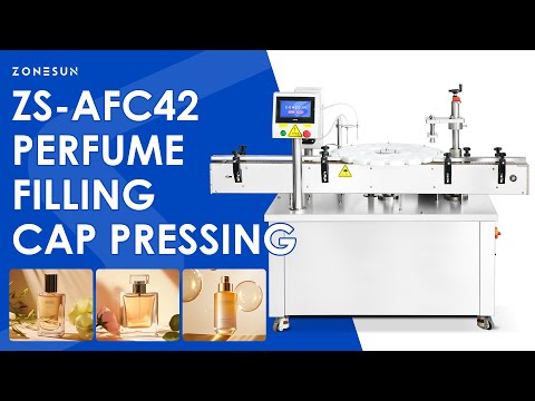 Zonesun ZS-AFC42 Rotary Perfume Filling and Capping Machine Monoblock.