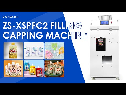 ZONESUN ZS-XNBFC2 Squeeze Pouch Filling and Capping Machine.