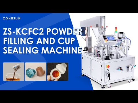 Zonesun ZS-KCFC2 Automatic Coffee Capsule Filling Sealing Machine.