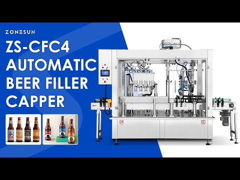 Glass beer bottle filling and capping machine