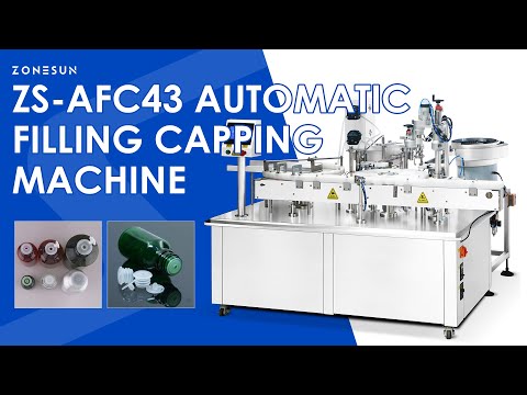 Zonesun ZS-AFC43 Essential Oil Bottle Filling and Capping Machine Monoblock.