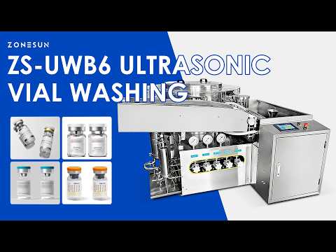 ZONESUN ZS-UWB6 Automatic Ultrasonic Bottle Washing Machine for Pharmaceutical Vials Essential Oil Bottles