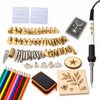 ZONESUN 60W Adjustable Pyrography & Soldering Iron Set, 200–450°C — machine with application samples on white background