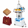 ZONESUN ZS-819Q Automatic Leather Logo Hot Foil Stamping Machine — machine with application samples on white background