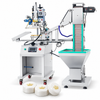 ZONESUN ZS-819R2A Pneumatic Bottle Cap Hot Foil Stamper — machine with application samples on white background