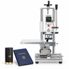 ZONESUN ZS-90GT Hot Foil Stamping Machine for Flat & Round Surfaces — machine with application samples on white background