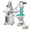 ZONESUN ZS-819R2A Pneumatic Bottle Cap Hot Foil Stamper — machine with application materials on white background