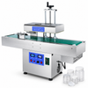 ZONESUN ZS-FK1800 Automatic Induction Foil Sealer for 22–180mm Bottles — machine with application materials on white background