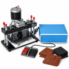 ZONESUN 26×15cm Manual Leather Cutting Press for Bags & EVA — machine with application materials on white background