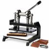 ZONESUN DM-2412N 1-Ton Manual Leather Die Cutting Press — machine with application materials on white background