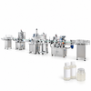 ZONESUN ZS-FAL180R6 Liquid Filling Capping Labeling and Foil Sealing Line — machine with application materials on white background
