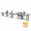 ZONESUN ZS-FAL180P10 4-Head Liquid Filling Capping Labeling Line with Inkjet Printer — machine with application materials on white background