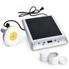 ZONESUN GLF-500L Handheld Induction Sealer for 20–130mm Caps — machine with application materials on white background