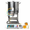 ZONESUN ZS-FMW2500 50–2500g Semi-Automatic Weighing Filler for Honey & Yogurt — machine with application materials on white background