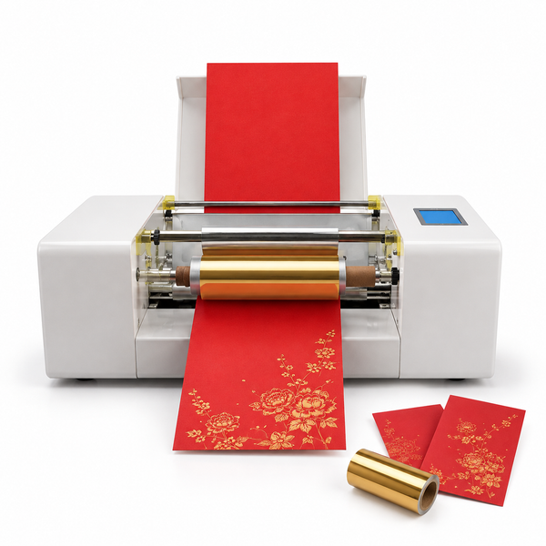 ZONESUN HOT STAMPING MACHINE — machine with application materials on white background