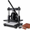 ZONESUN 20T Hydraulic Leather Die Cutting Machine 330×220mm — machine with application materials on white background